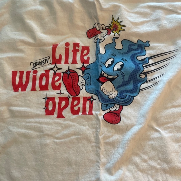 Life wide open CBoys white tee six men’s Medium - Picture 2 of 4